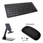 Kit Teclado E Mouse Bt Recarregável + Suporte Tablet A7 T500 - Bd Net