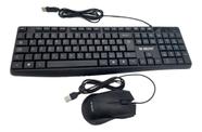 Kit Teclado E Mouse Com Fio Abnt2 Preto Silencioso Premium - B-max