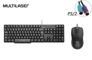 Kit Teclado e Mouse Com Fio PS/2 Conector Antigo ps2 Cabo 130cm Preto - Multilaser