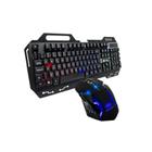 Kit teclado e mouse gamer com iluminação led - kp2054 -preto