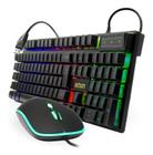 Kit Teclado e Mouse Gamer Exbom USB Preto Com Led Colorido