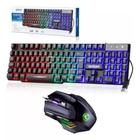 Kit Teclado E Mouse Gamer Led Rgb Ptbr 3200dpi Silencioso