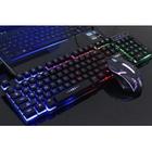 Kit Teclado e Mouse Gamer Multimídia Rgb Semi Mecânico Led