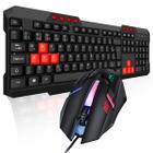 Kit Teclado e Mouse Gamer Multimídia Teclas Destacadas em Vermelho