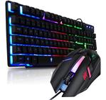 Kit Teclado e Mouse Gamer RGB Semi-mecânico em Português