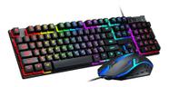 Kit Teclado E Mouse Gamer Shortcut K8 C/ Led Rgb Rainbow