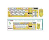 Kit teclado e mouse profissional gamer led rgb membrana dw-450 amarelo