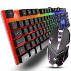 Kit Teclado Gamer Led Rgb Com Mouse Rgb Luminoso Com Fio Teclas Macias - Maxmidia