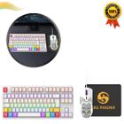 Kit Teclado Mecânico E Mouse Gamer LED RGB Mousepad Fire Phoenix Tecido Antiderrapante