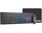 Kit Teclado Mouse Gamer KM-7628 RGB SteamPunk+MOD734+PAD FXX