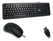 Kit Teclado Mouse Usb Com Fio Básico
