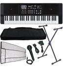 Kit Teclado Musical Barato Estudante 61 Teclas Multi Funções