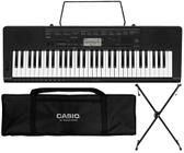 Kit Teclado Musical Casio CTK3500 5/8 Sensibilidade Capa, Suporte e Fonte Bivolt