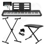 Kit Teclado Musical CASIOTONE CT-S200 CASIO Preto Aplicativo Chordana Play + Suporte X + Banqueta X