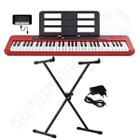 Kit Teclado Musical CASIOTONE CT-S200 CASIO Vermelho Aplicativo Chordana Play + Suporte X