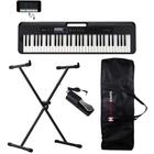 Kit Teclado Musical CASIOTONE CT-S300 Preto APP Chordana Play + Suporte em X + Pedal Sustain + Capa