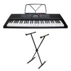 Kit Teclado Musical Iniciante 61 Teclas Com USB + Suporte - Spring