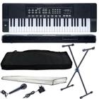 Kit Teclado Musical Iniciantes Queens N19-0563 54 Teclas Led