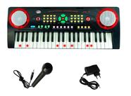 Kit Teclado Musical Kids CKKB44 44 Iluminadas + Microfone