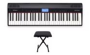 Kit Teclado Roland Go Piano Go61p Com Banqueta