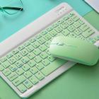 Kit Teclado sem Fio ABNT1 Led + Mouse Slim Verde Bluetooth - Genérico