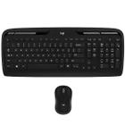 Kit Teclado Sem Fio Teclado Logitech MK320 Ingles + Mouse - Preto