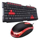 Kit Teclado VX Gaming Dragon Preto e Vermelho + Mouse Óptico Chinamate