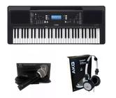 Kit Teclado Yamaha PSR E373 com Microfone e Fone K414