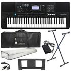 Kit Teclado Yamaha PSR-E473 Arranjador 61 Teclas Preto Tx02