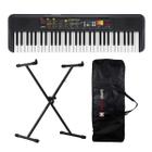 Kit Teclado Yamaha PSR-F52 Preto 61 Teclas Suporte X + Capa