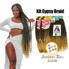 Kit Tela Cabelo Cacheado bio fibra Anjo Plus +2 Jumbos Super X box braids