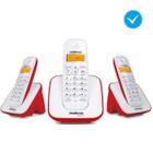 Kit Telefone Sem Fio 2 Ramais Multifuncional Combo Oficial Homologação: 20121300160