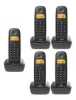 Kit Telefone Sem Fio INTELBRAS 2510 com + 4 Ramais TS 2511 Preto