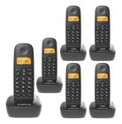 Kit Telefone Sem Fio INTELBRAS 2510 com + 5 Ramais TS 2511 Preto