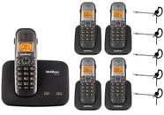Kit Telefone TS 5150 + 4 Ramal TS 5121 + 5 Headset Intelbras