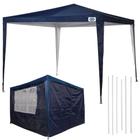 Kit Tenda de Encaixe Base e Topo 3m X 3m Poliester Oxford Azul com 2 Paredes Mor