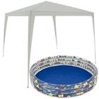 Kit Tenda Gazebo 3x3m Branca + Piscina Infantil 450Lts Mor