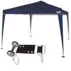 Kit Tenda Gazebo Dobravel 3x3 M + Carrinho de Praia com Avanco Mor