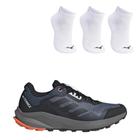 Kit Tênis Adidas Terrex Trail Rider Masculino + 3 Pares Meia Mizuno