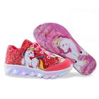 Kit Tênis De Led Infantil Menina Feminino Unicórnio + Chinelo