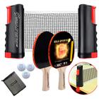 Kit Tenis de Mesa Gold Sports Gold Pro 2 Raquetes 3 Bolas 3 Estrelas Suporte com Rede Retrátil