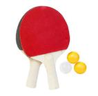 Kit Tênis De Mesa Ping Pong 3 Bolinhas + 2 Raquetes Profissional