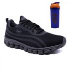 Kit Tenis Esportivo Preto Academia Corrida Caminhada Amortecimento + Coqueteleira LEGE21-BLACK-02 Preto