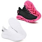 Kit Tênis Feminino Esportivo Evoltenn 2 Pares Confotavel Pink/Branco