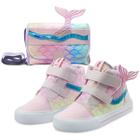 Kit Tênis Infantil Mz Shoes com Bolsinha Mergulho da Sereia Rosa/Azul