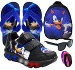 Kit Tenis Masculino De Led Mochila Chinelo Oculos Relogio