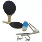 Kit Tênis Mesa Ping Pong Raques Bolinha e Rede com Suporte Sports Mania