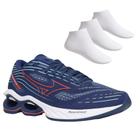 Kit Tênis Mizuno Wave Creation 24 Masculino + 3 Pares de Meias