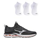 Kit Tênis Mizuno Wave Nitron 2 Masculino + 3 Pares Meia Mizuno