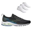 Kit Tênis Mizuno Wave Vitality 4 Masculino + 3 Pares de Meias